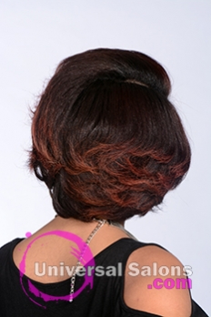 Back View of a Short Hairstyle with Red Hair Color for Black Women by Tanisha Holland