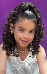 Cascading curls Ponytail Black Hairstyles for Little Girls