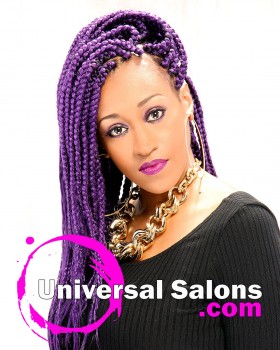Eggplant Patra Long Braids Hairstyle from Shontelise Crutch